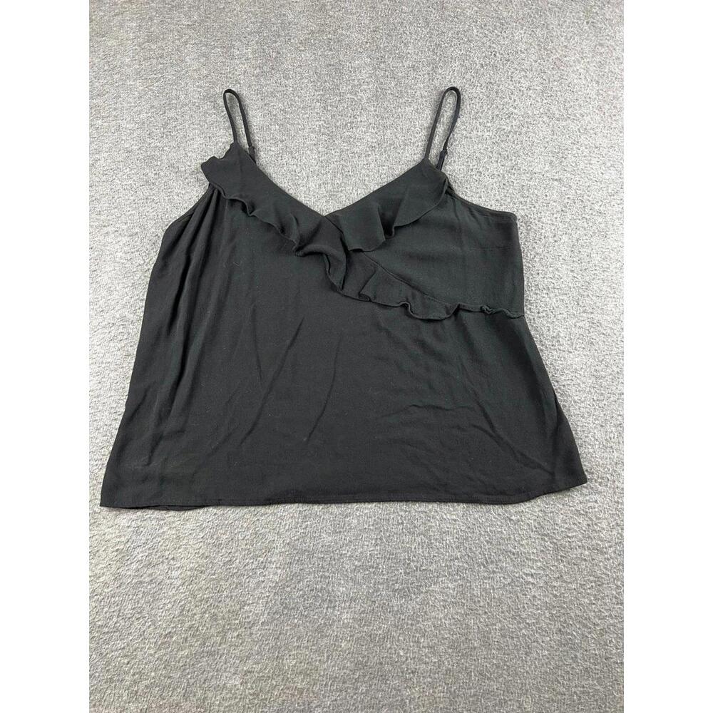 Old Navy Black Ruffle Detail Spaghetti Strap Top Size Large